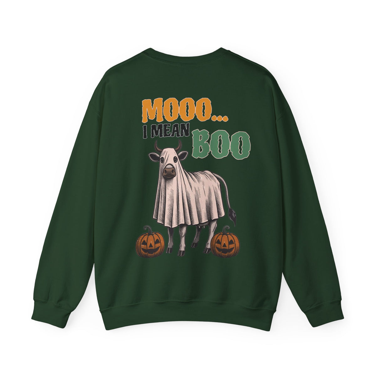 ORVIAN — Howdy Fall Wéstern Pumpkin & Ghost Cow Crewneck, Moo I Mean Boo Halloween Unisex