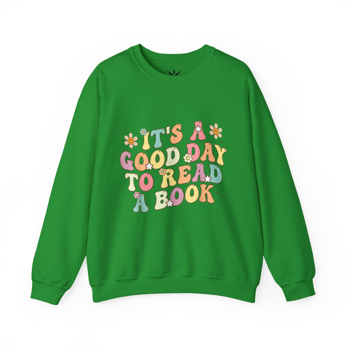 ORVIAN — Good Day to Read a Book Crewneck, Retro Floral Book Lover Sweatshirt Unisex Heavy Blend