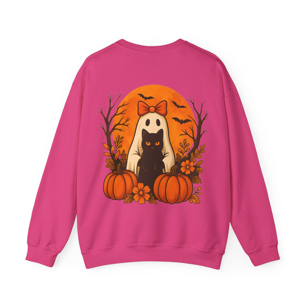 ORVIAN — Black Cat & Pumpkin Halloween Crewneck, Ghost & Coquette Bow Unisex Heavy Blend