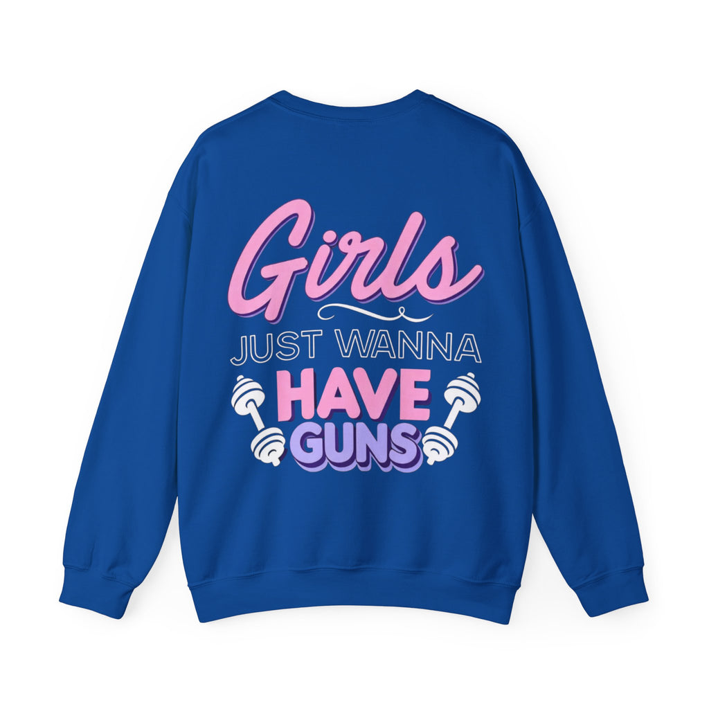 ORVIAN — Muscle Mommy Girls Just Wanna Have Guns Crewneck, Bold Feminine Typography Unisex