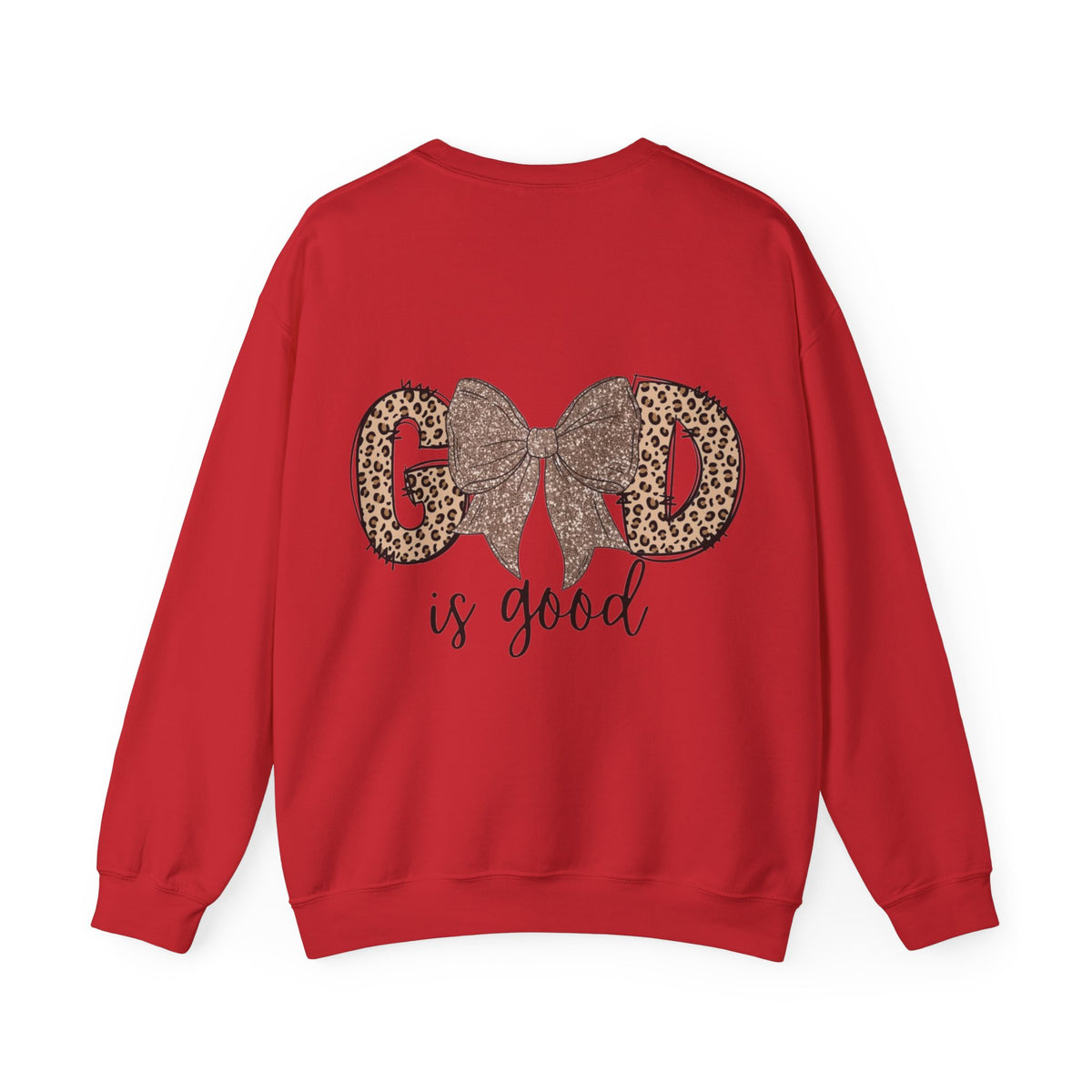 ORVIAN — Leopard Is The New Black & God Is Good Coquette Bow Crewneck, Faith-Inspired Unisex