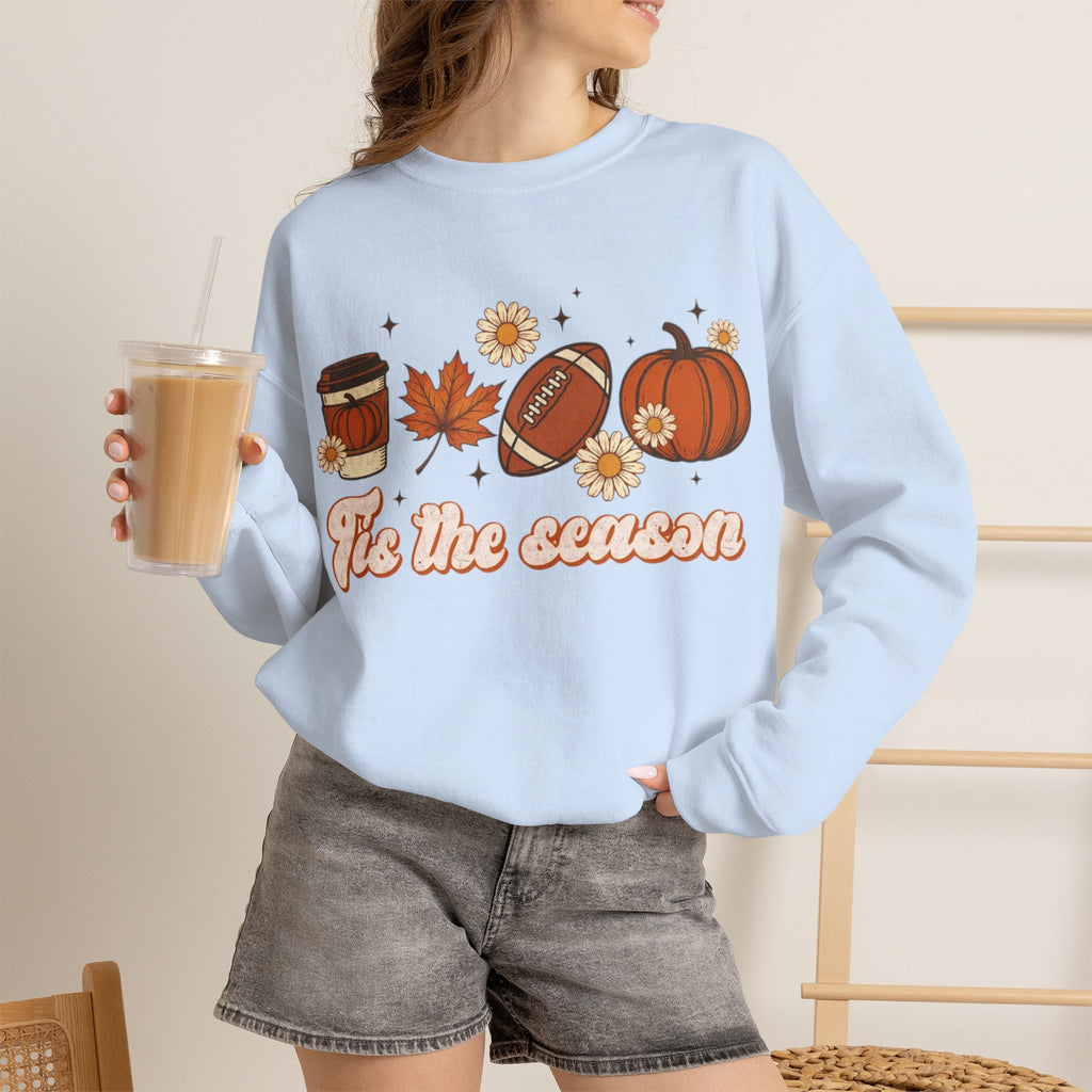 ORVIAN — ’Tis the Season Fall & Football Crewneck, Fall Sweet Fall Daisy Unisex Heavy Blend