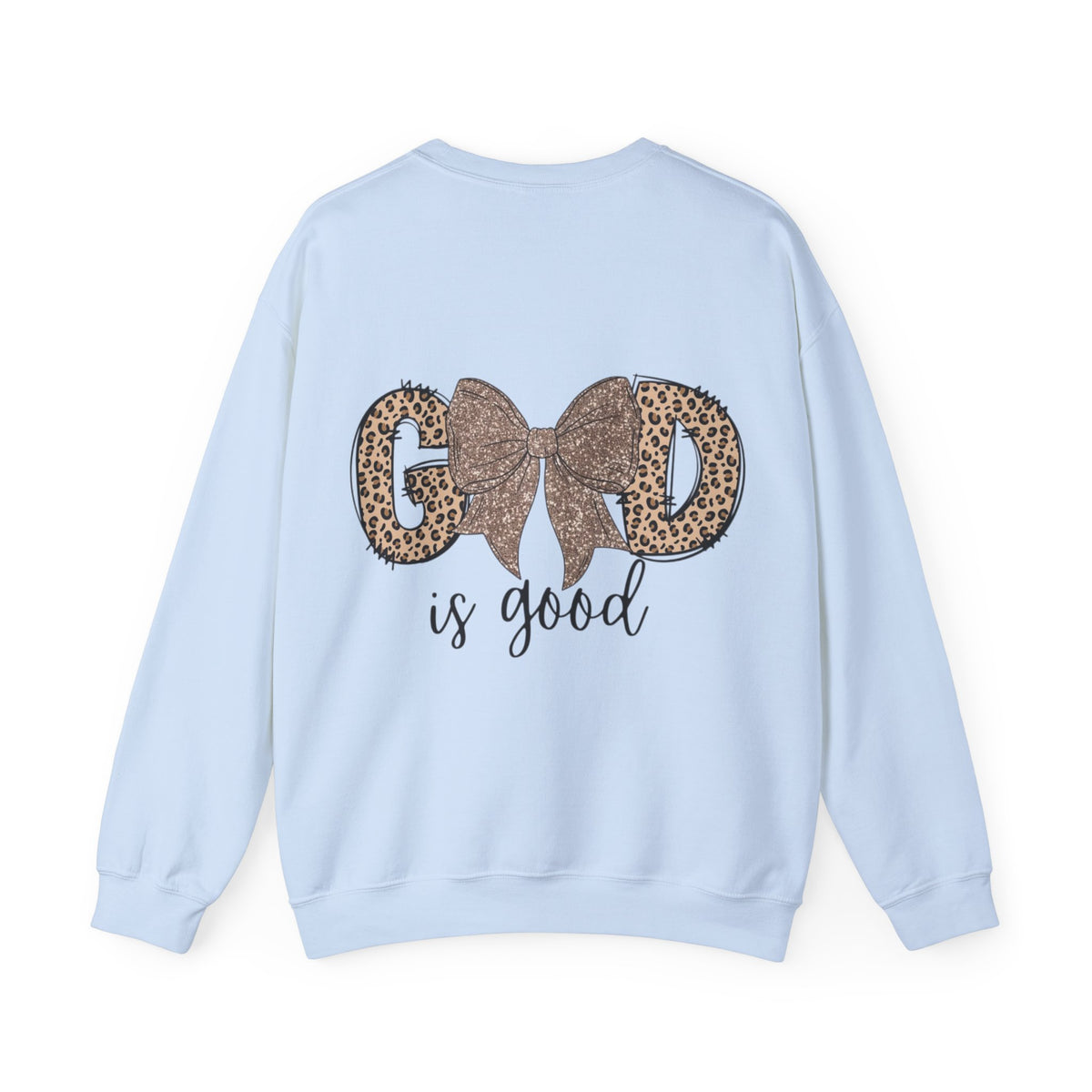 ORVIAN — Leopard Is The New Black & God Is Good Coquette Bow Crewneck, Faith-Inspired Unisex