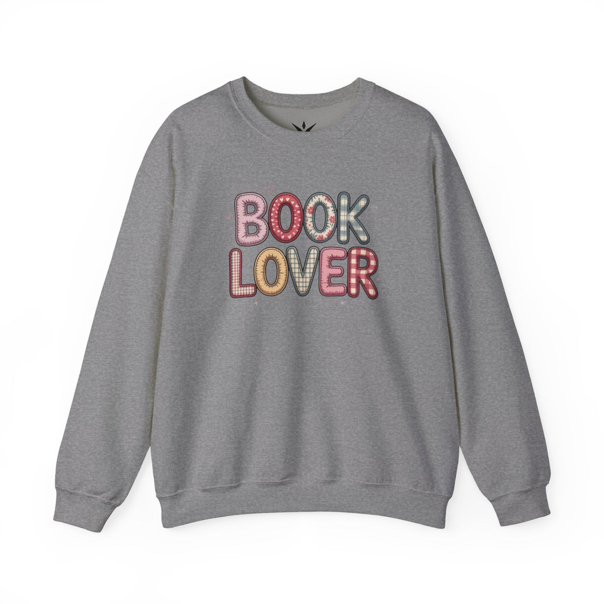ORVIAN — Book Lover Floral Crewneck, Colorful Typography & Rose Book Stack Unisex Heavy Blend