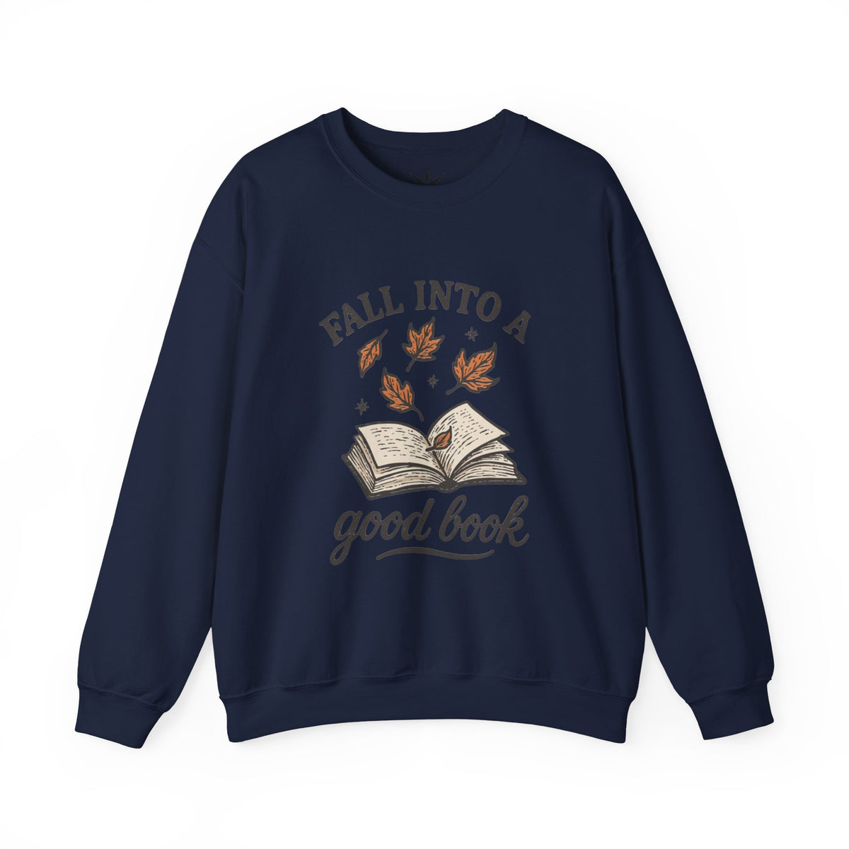 ORVIAN — Fall Into a Good Book Ghost Crewneck, Cozy Autumn Book Lover Unisex Heavy Blend