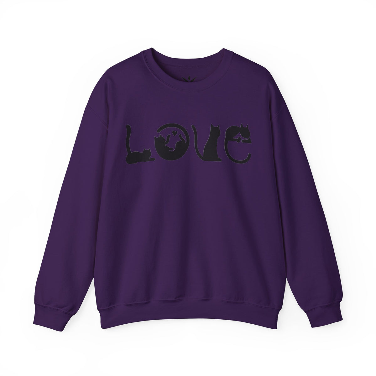 ORVIAN — LOVE Cat Silhouette & Heart-Shaped Cats Crewneck, Cat Lover Unisex Heavy Blend