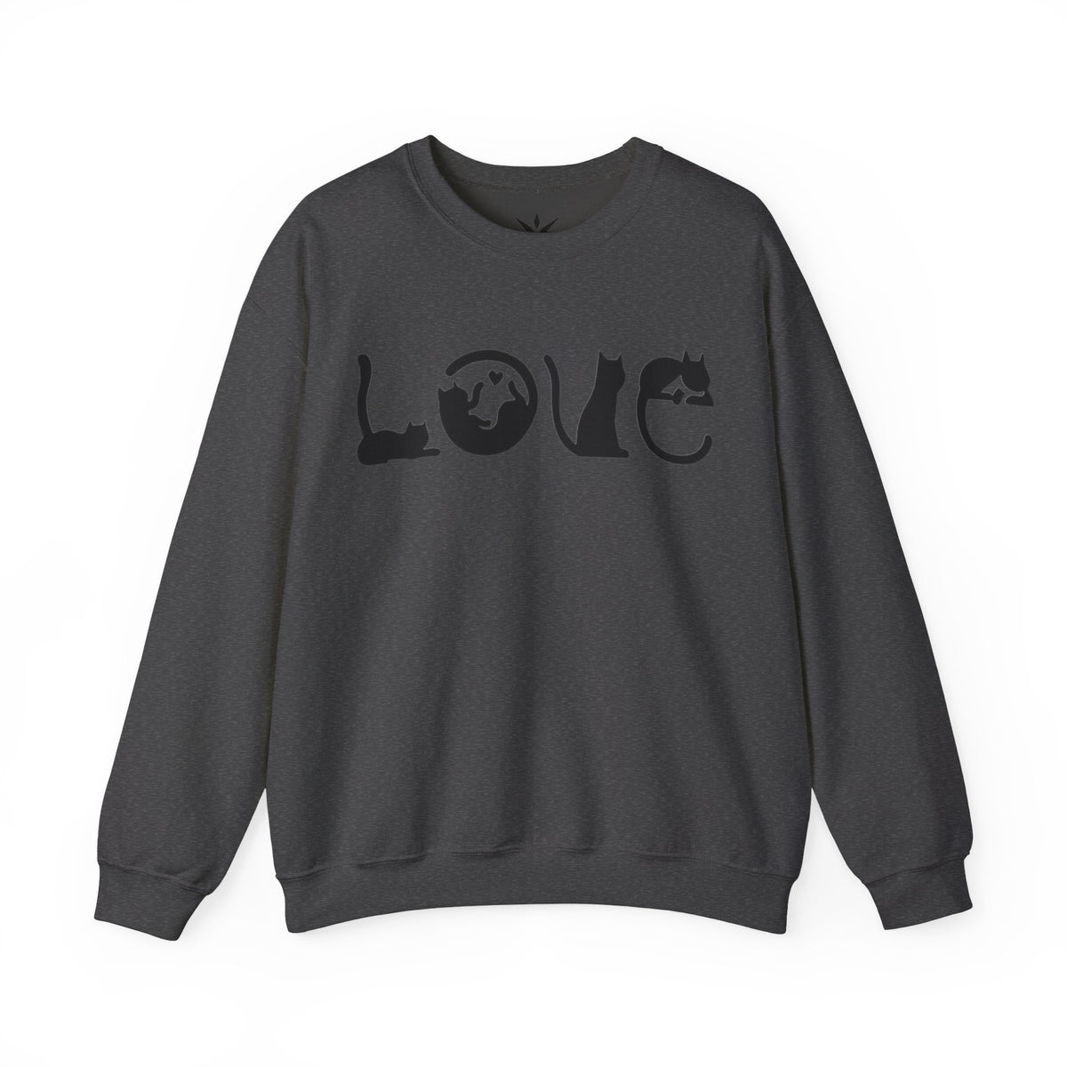 ORVIAN — LOVE Cat Silhouette & Heart-Shaped Cats Crewneck, Cat Lover Unisex Heavy Blend