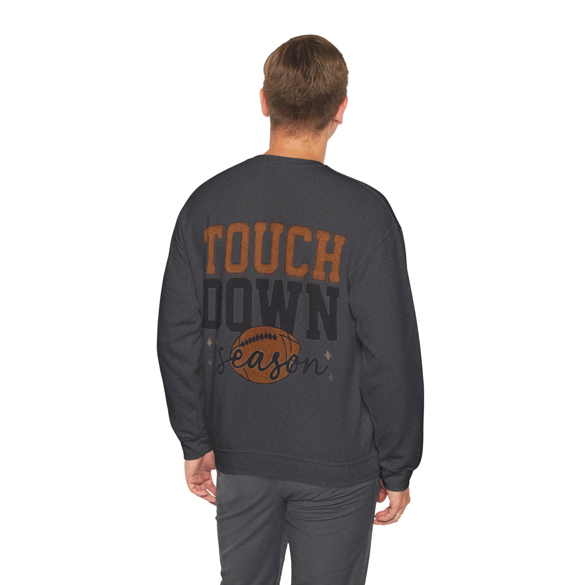 ORVIAN — Touchdown Season Coquette Football Bow Crewneck, Varsity Game Day Unisex Heavy Blend