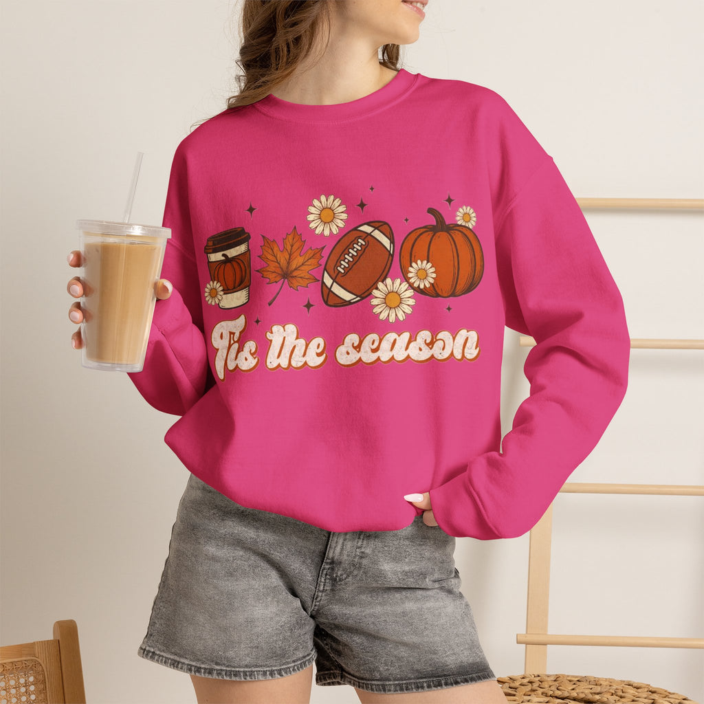 ORVIAN — ’Tis the Season Fall & Football Crewneck, Fall Sweet Fall Daisy Unisex Heavy Blend