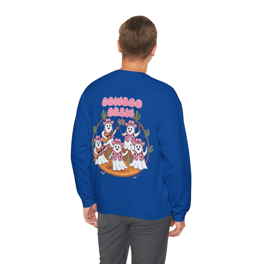 ORVIAN — Howdy Halloween Ghost Cowboy Crewneck, Pink Cowboo Western Unisex Heavy Blend