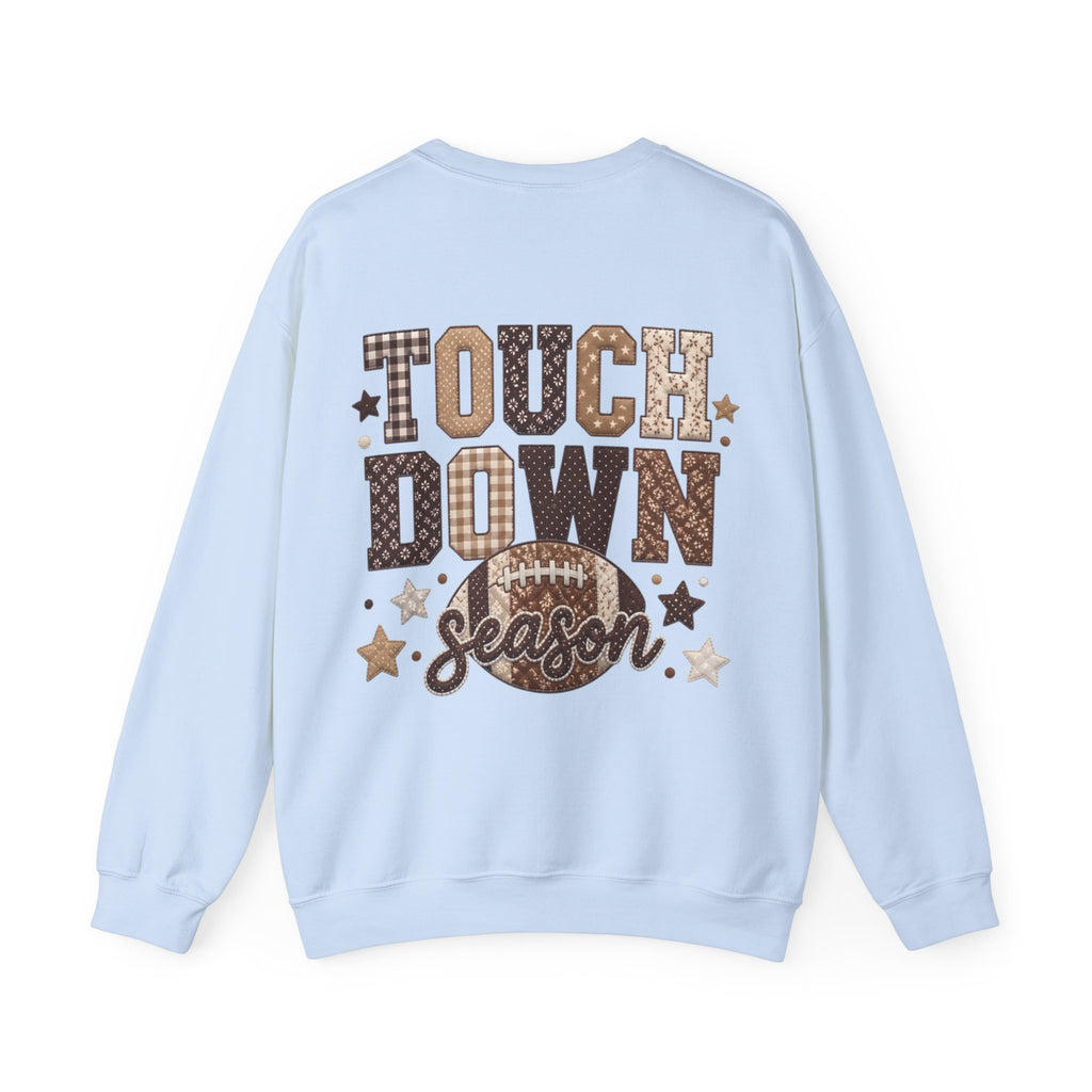ORVIAN — Touchdown Season Football Bow Crewneck, Sparkle Game Day Sporty Unisex Heavy Blend