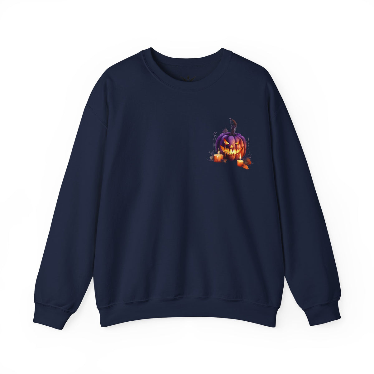 ORVIAN — Watercolor Haunted Castle Halloween Crewneck, Purple Jack-o'-Lantern Unisex Heavy Blend