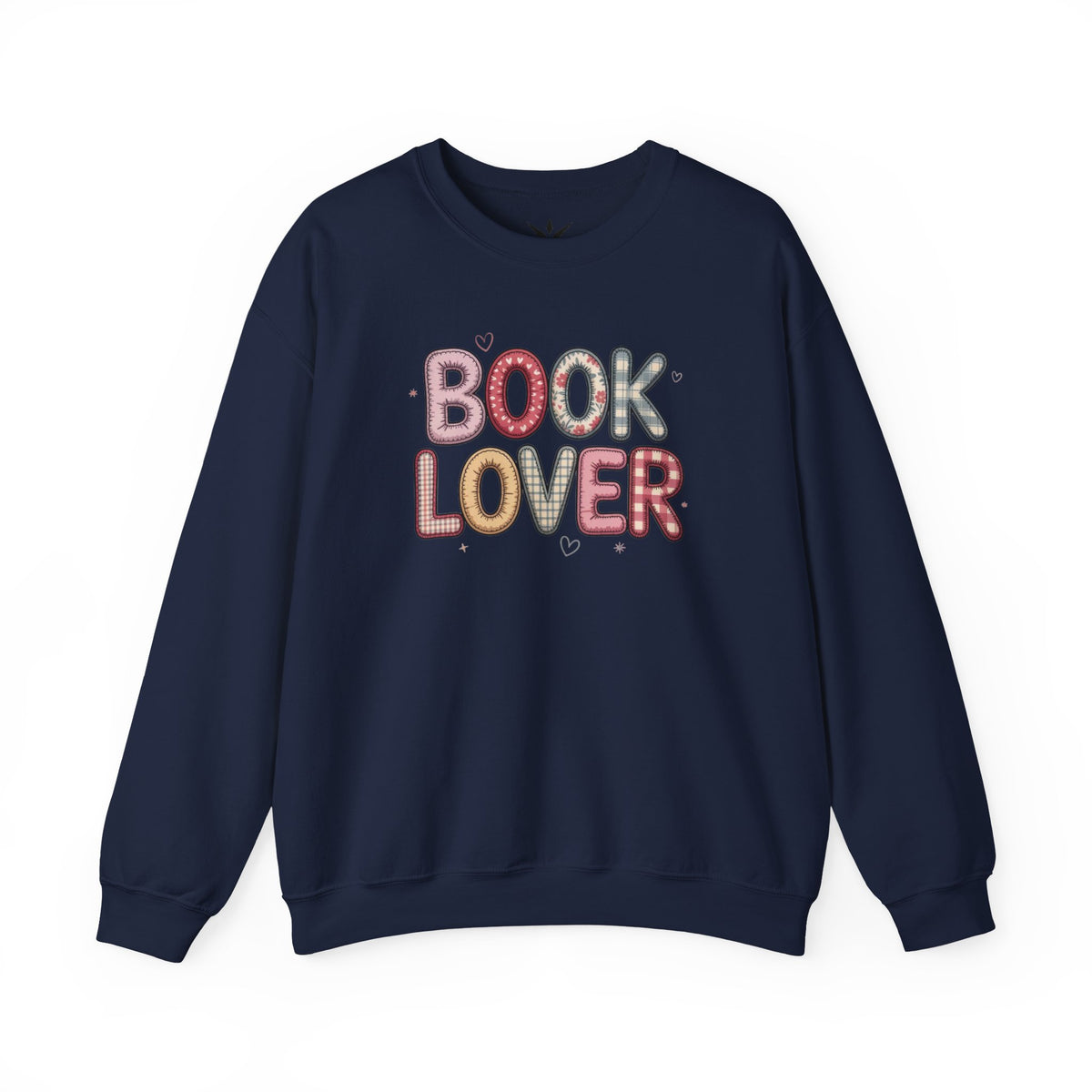 ORVIAN — Book Lover Floral Crewneck, Colorful Typography & Rose Book Stack Unisex Heavy Blend