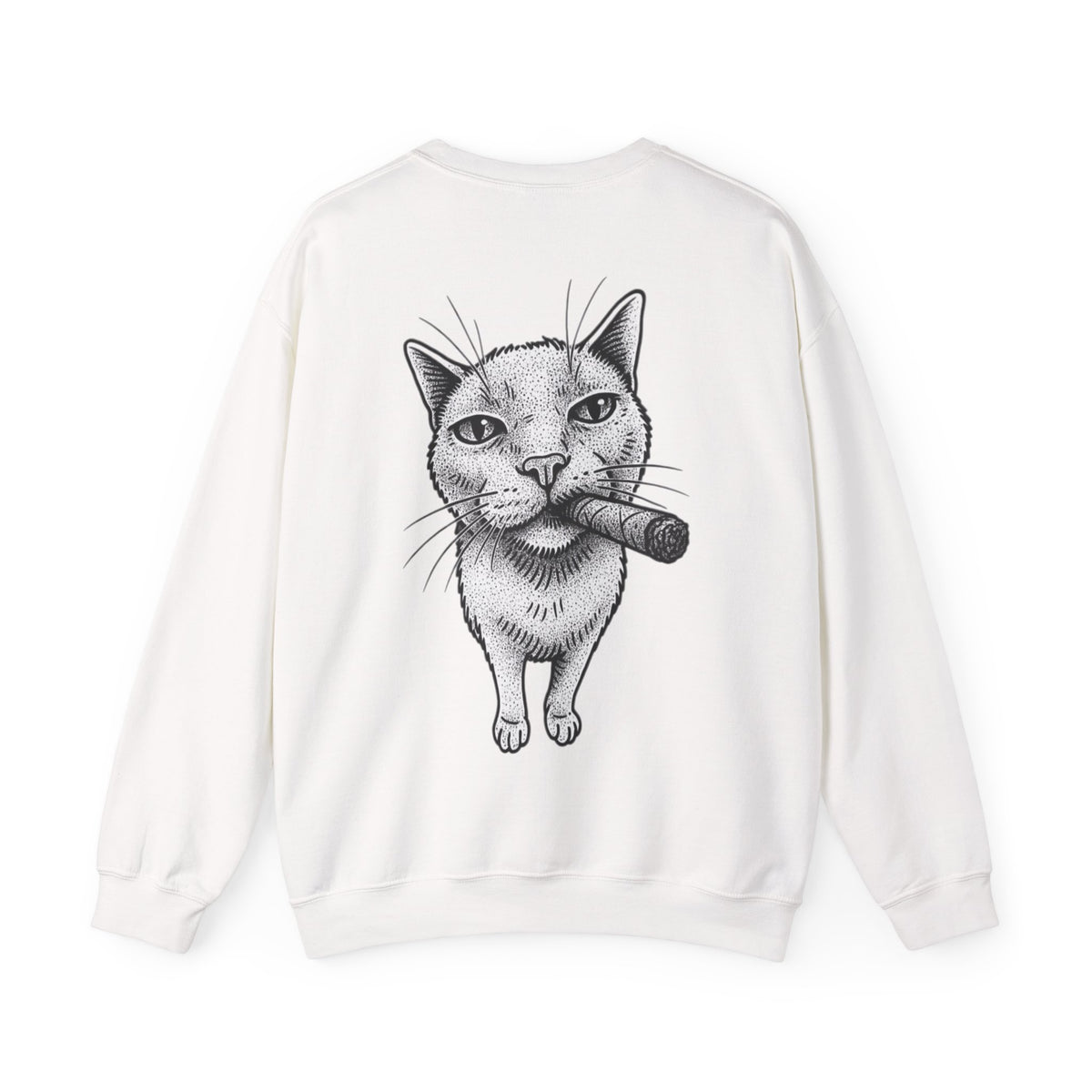 ORVIAN — Chaos Cat Crewneck, Reversed Lettering & Rebel Cat Graphic Unisex Heavy Blend