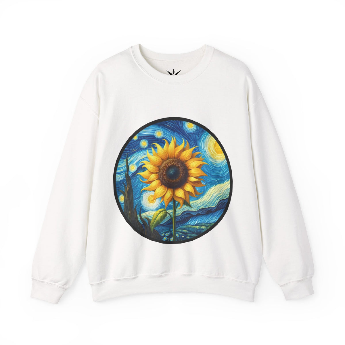 ORVIAN — Van Gogh Starry Night Sunflower & Artist Easel Crewneck, Art-Inspired Sweatshirt