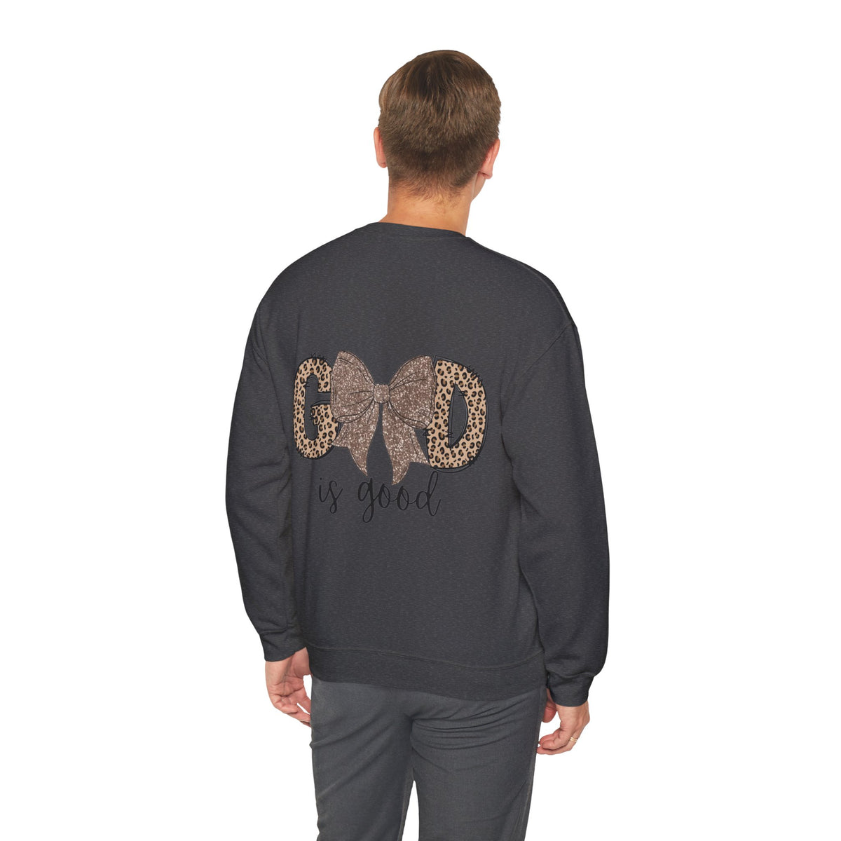 ORVIAN — Leopard Is The New Black & God Is Good Coquette Bow Crewneck, Faith-Inspired Unisex