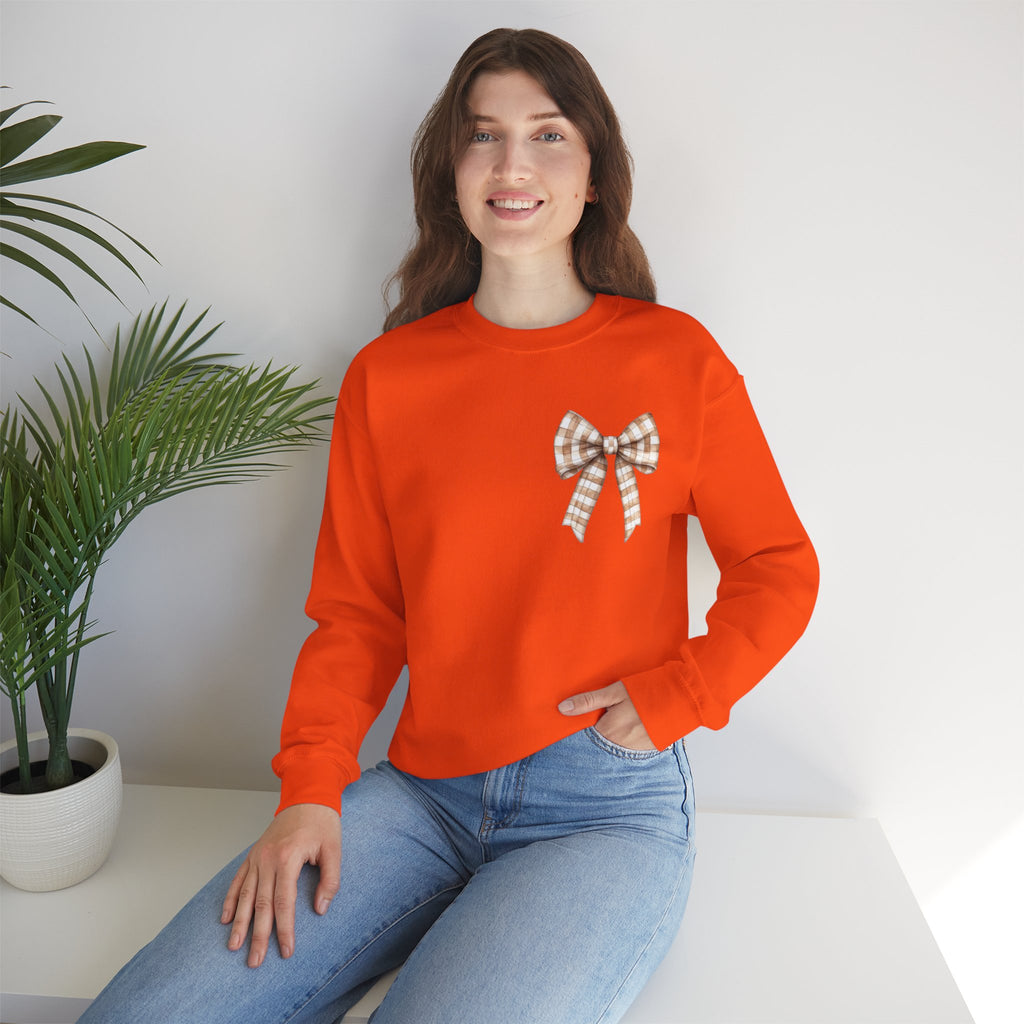 ORVIAN — Touchdown Season Football Bow Crewneck, Sparkle Game Day Sporty Unisex Heavy Blend