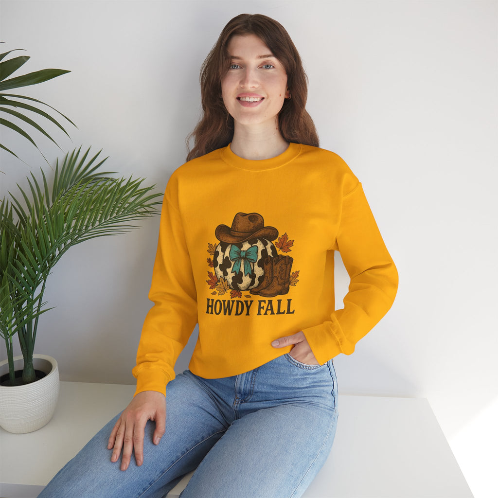 ORVIAN — Howdy Fall Wéstern Pumpkin & Ghost Cow Crewneck, Moo I Mean Boo Halloween Unisex