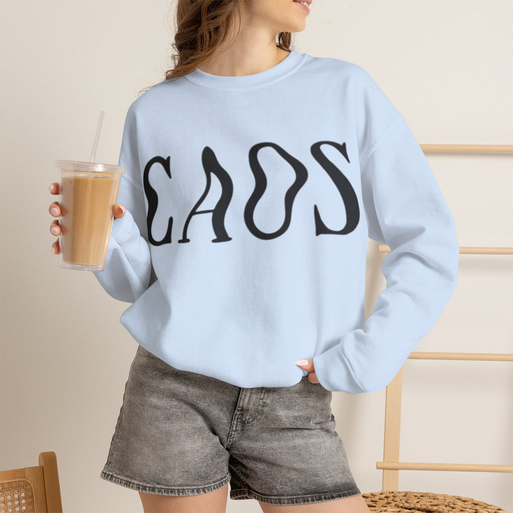 ORVIAN — Chaos Cat Crewneck, Reversed Lettering & Rebel Cat Graphic Unisex Heavy Blend