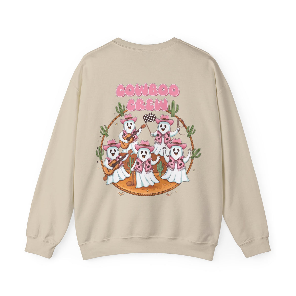 ORVIAN — Howdy Halloween Ghost Cowboy Crewneck, Pink Cowboo Western Unisex Heavy Blend