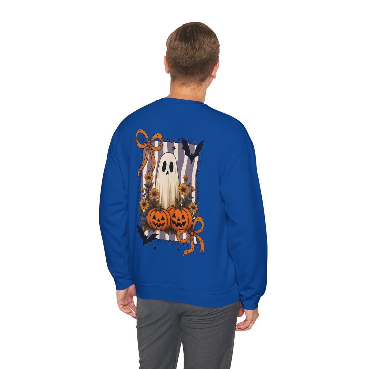 ORVIAN — Spooky & Sweet Ghost Crewneck, Coquette Bow Heart Halloween Unisex Sweatshirt