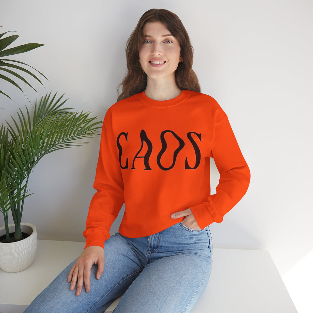 ORVIAN — Chaos Cat Crewneck, Reversed Lettering & Rebel Cat Graphic Unisex Heavy Blend