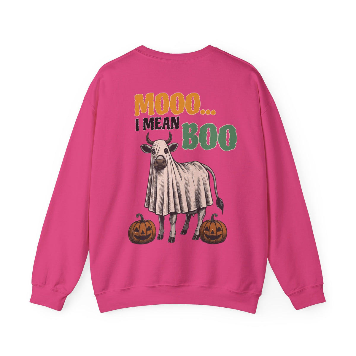 ORVIAN — Howdy Fall Wéstern Pumpkin & Ghost Cow Crewneck, Moo I Mean Boo Halloween Unisex