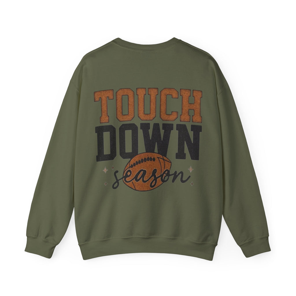 ORVIAN — Touchdown Season Coquette Football Bow Crewneck, Varsity Game Day Unisex Heavy Blend