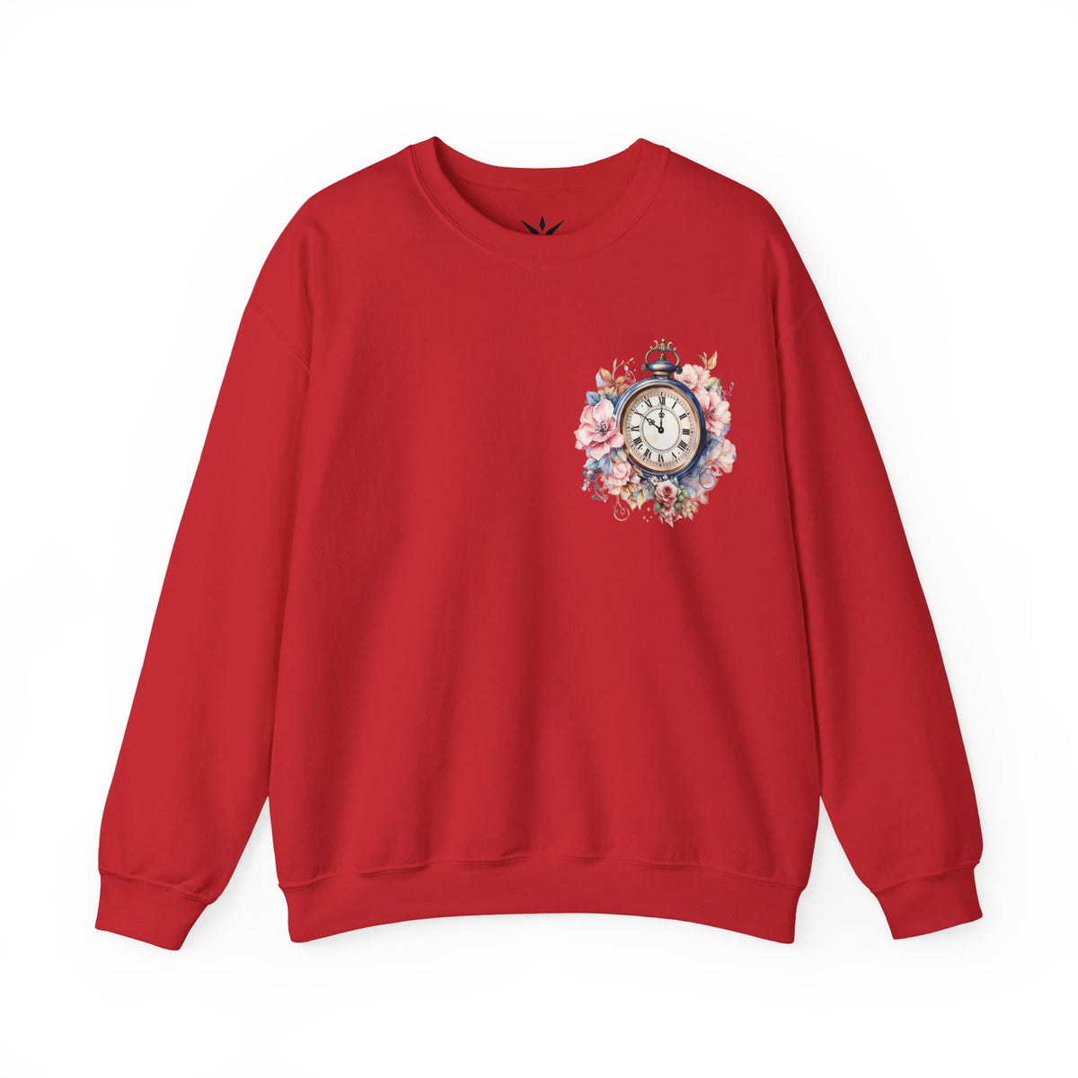 ORVIAN — Blue Watercolor Floral Book Crewneck, Open Book Wildflower Literary Unisex Heavy Blend