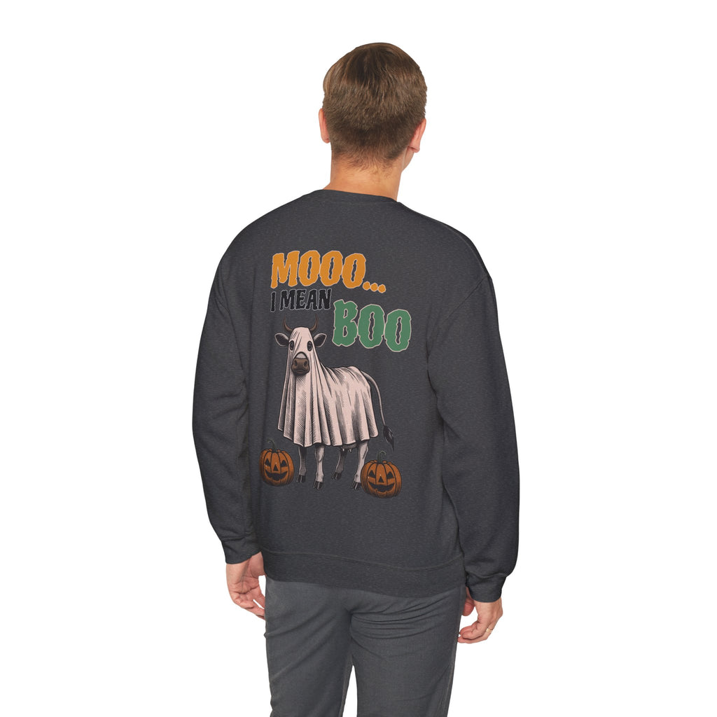 ORVIAN — Howdy Fall Wéstern Pumpkin & Ghost Cow Crewneck, Moo I Mean Boo Halloween Unisex