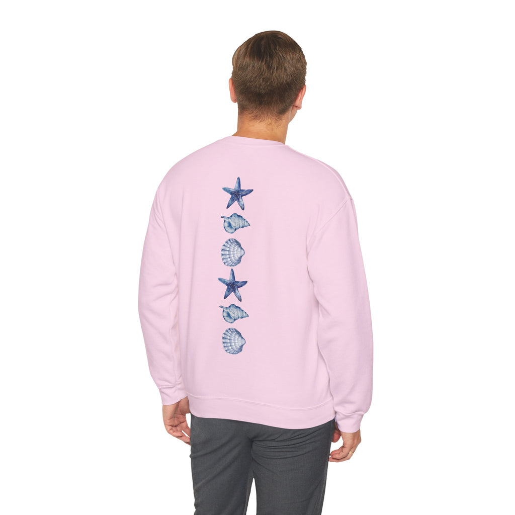 ORVIAN — Sea Turtle & Seashell Starfish Crewneck, Coastal Ocean Nautical Unisex Heavy Blend