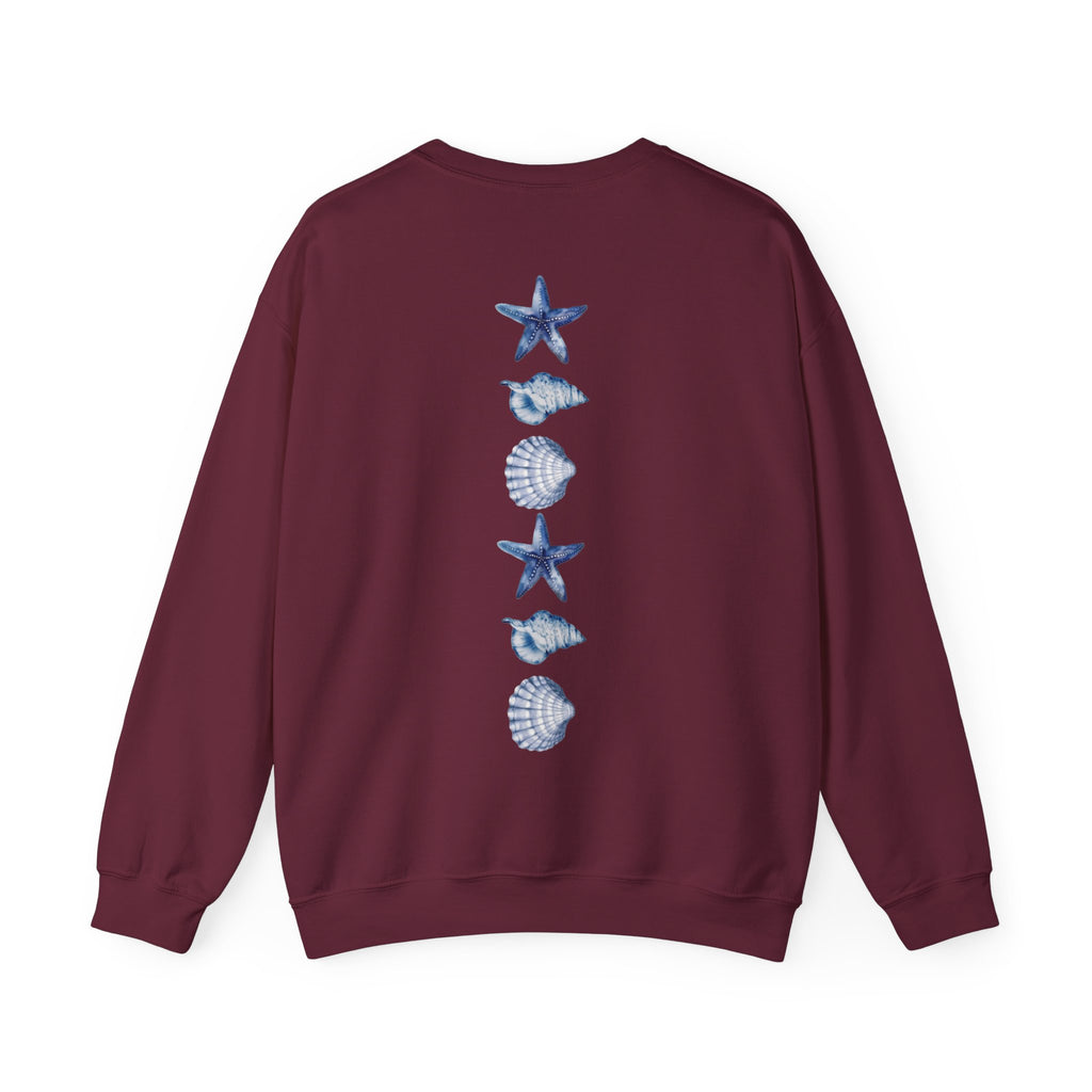ORVIAN — Sea Turtle & Seashell Starfish Crewneck, Coastal Ocean Nautical Unisex Heavy Blend