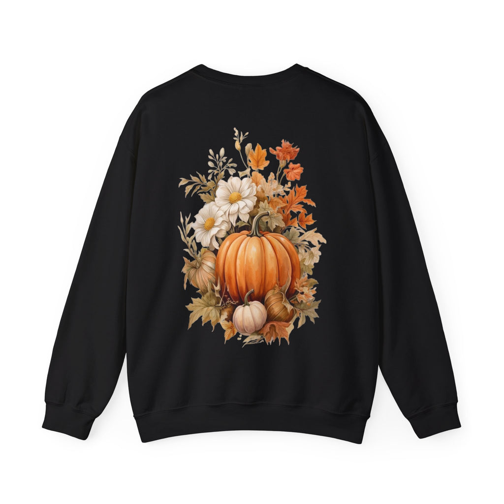 ORVIAN — Pumpkin Spice & Autumn Botanicals Crewneck, Floral Pumpkin Fall Unisex Sweatshirt