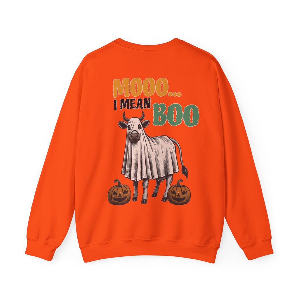 ORVIAN — Howdy Fall Wéstern Pumpkin & Ghost Cow Crewneck, Moo I Mean Boo Halloween Unisex