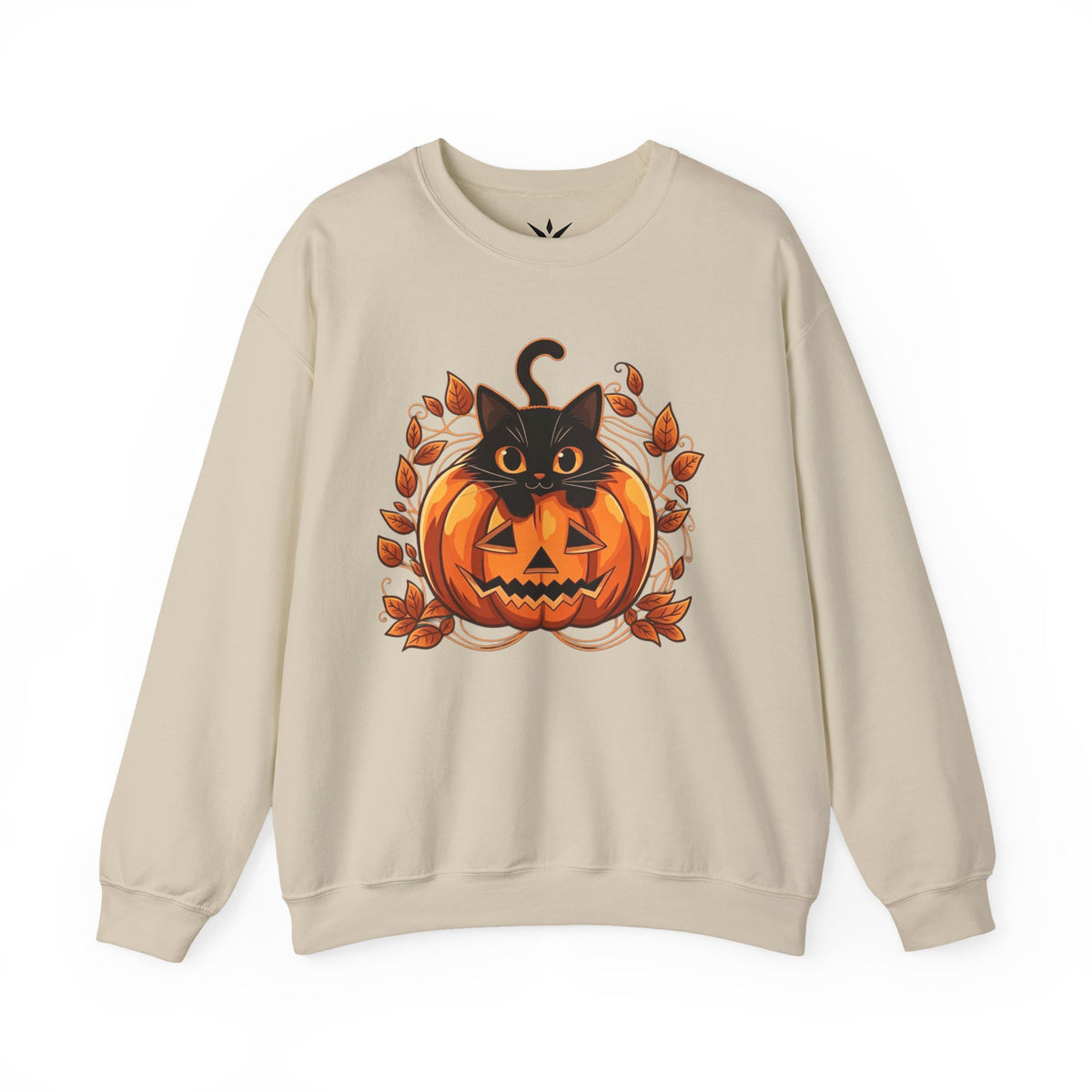 ORVIAN — Black Cat & Pumpkin Halloween Crewneck, Ghost & Coquette Bow Unisex Heavy Blend