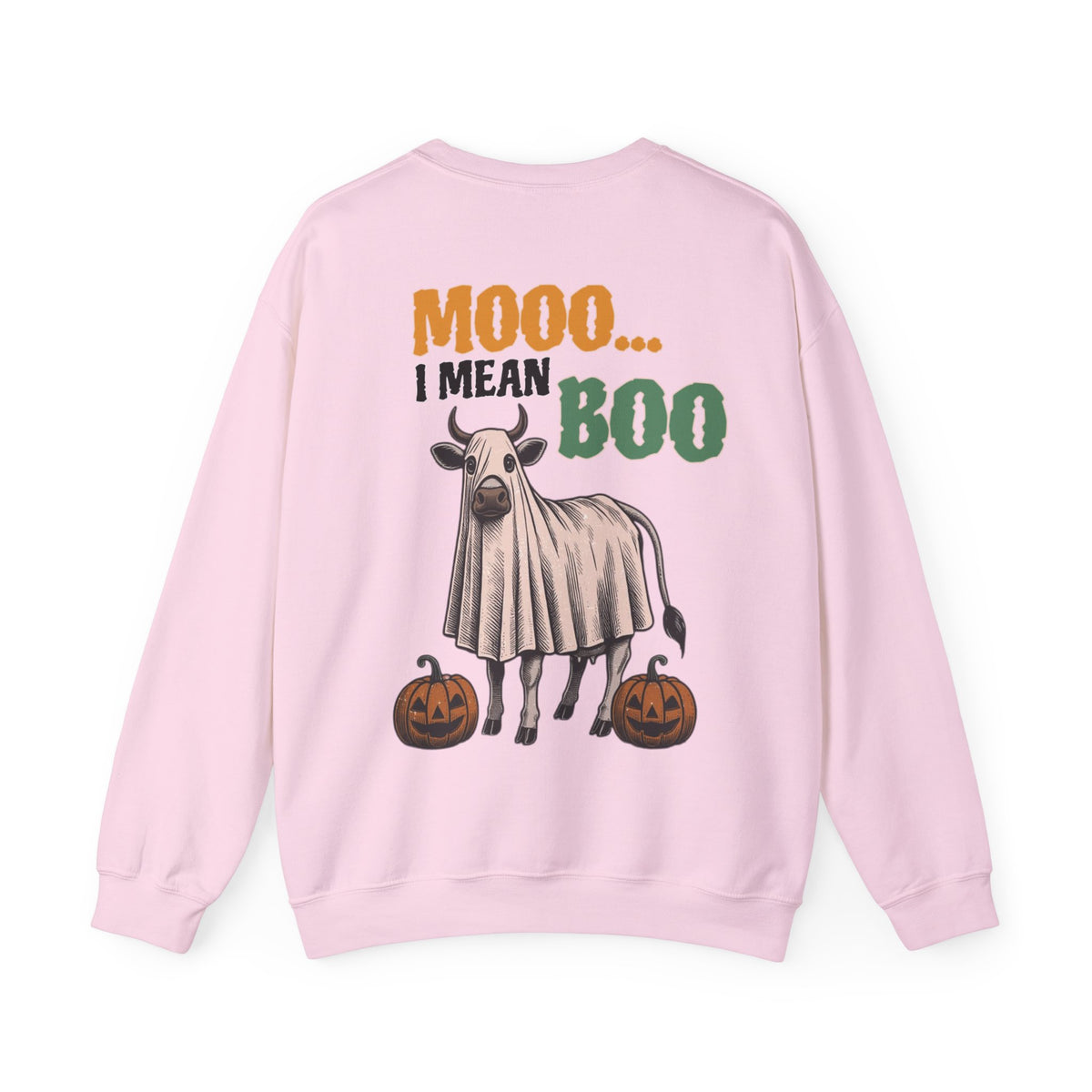 ORVIAN — Howdy Fall Wéstern Pumpkin & Ghost Cow Crewneck, Moo I Mean Boo Halloween Unisex