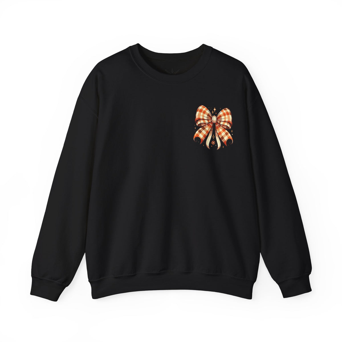 ORVIAN — Ghostly Coffee Break Coquette Bow Crewneck, Cozy Pumpkin Spice Halloween Unisex