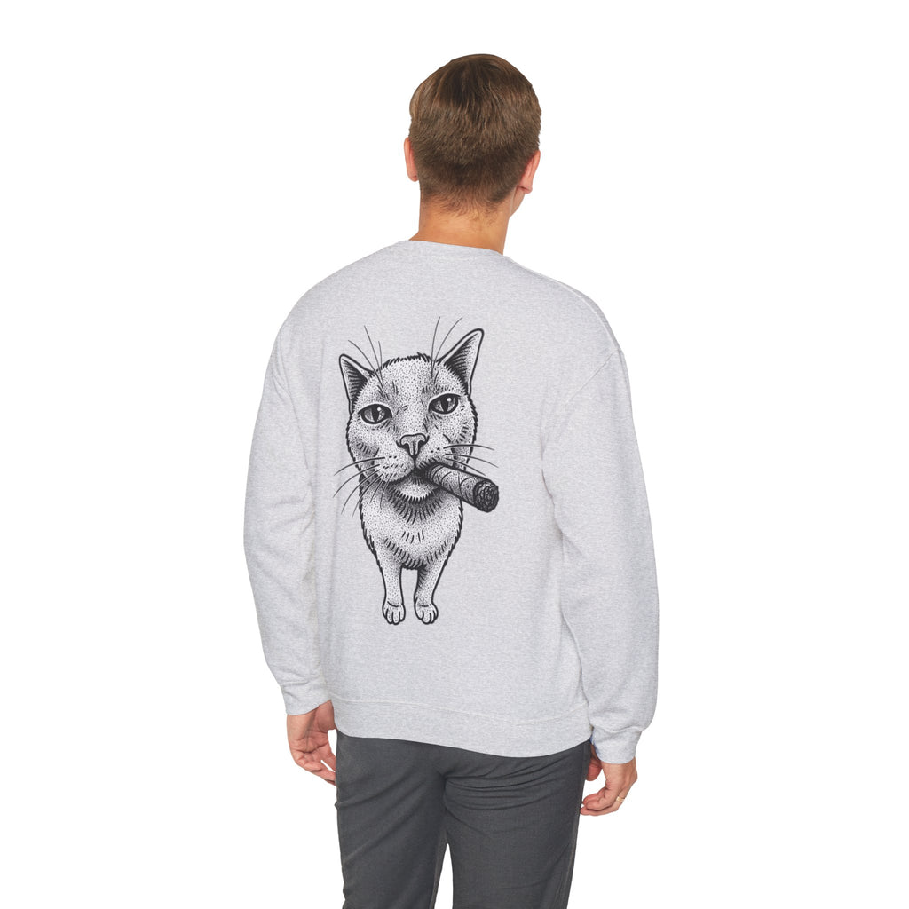 ORVIAN — Chaos Cat Crewneck, Reversed Lettering & Rebel Cat Graphic Unisex Heavy Blend