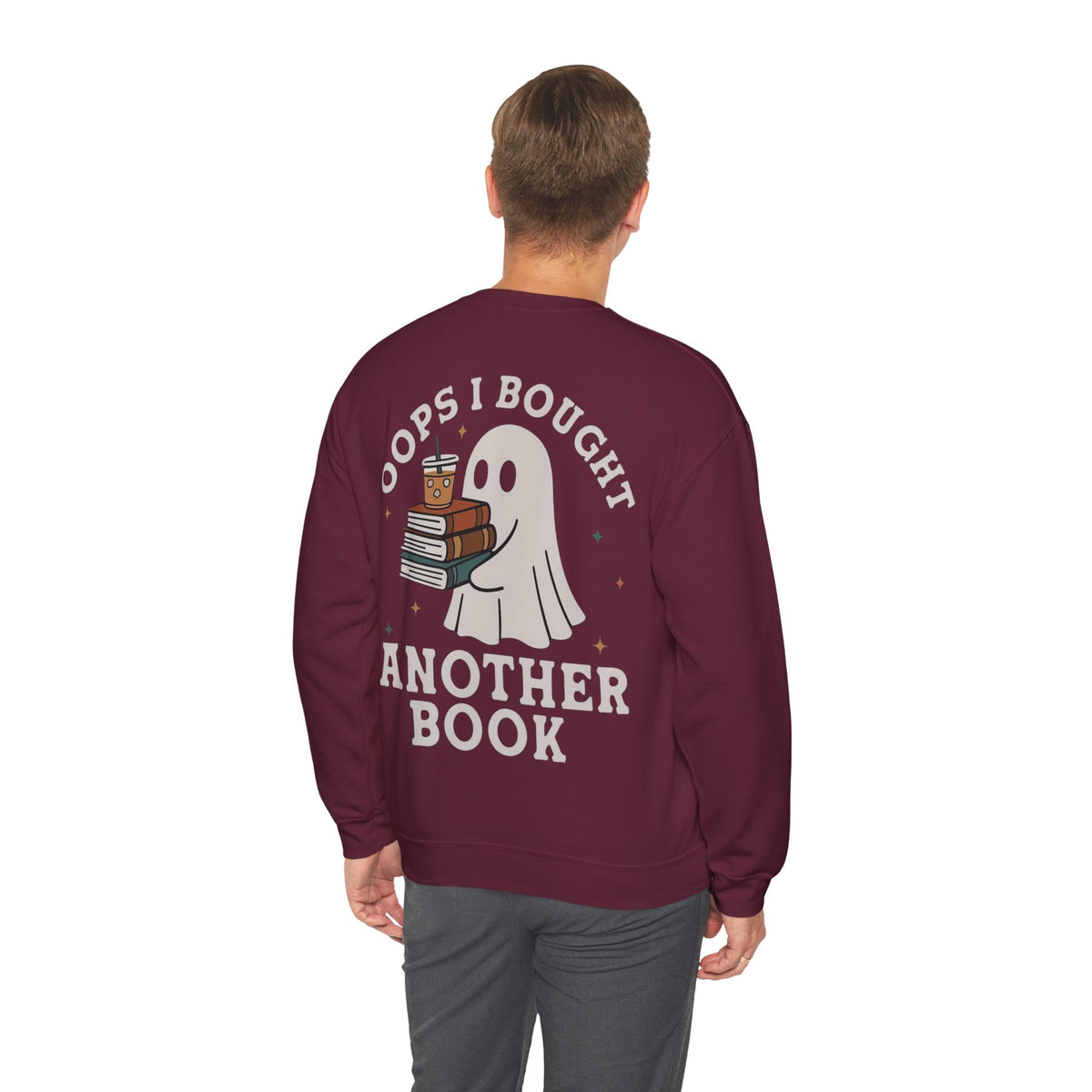 ORVIAN — Fall Into a Good Book Ghost Crewneck, Cozy Autumn Book Lover Unisex Heavy Blend