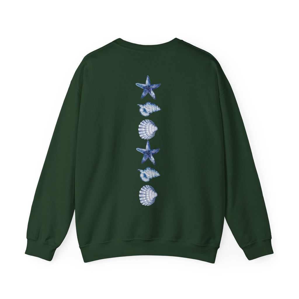 ORVIAN — Sea Turtle & Seashell Starfish Crewneck, Coastal Ocean Nautical Unisex Heavy Blend