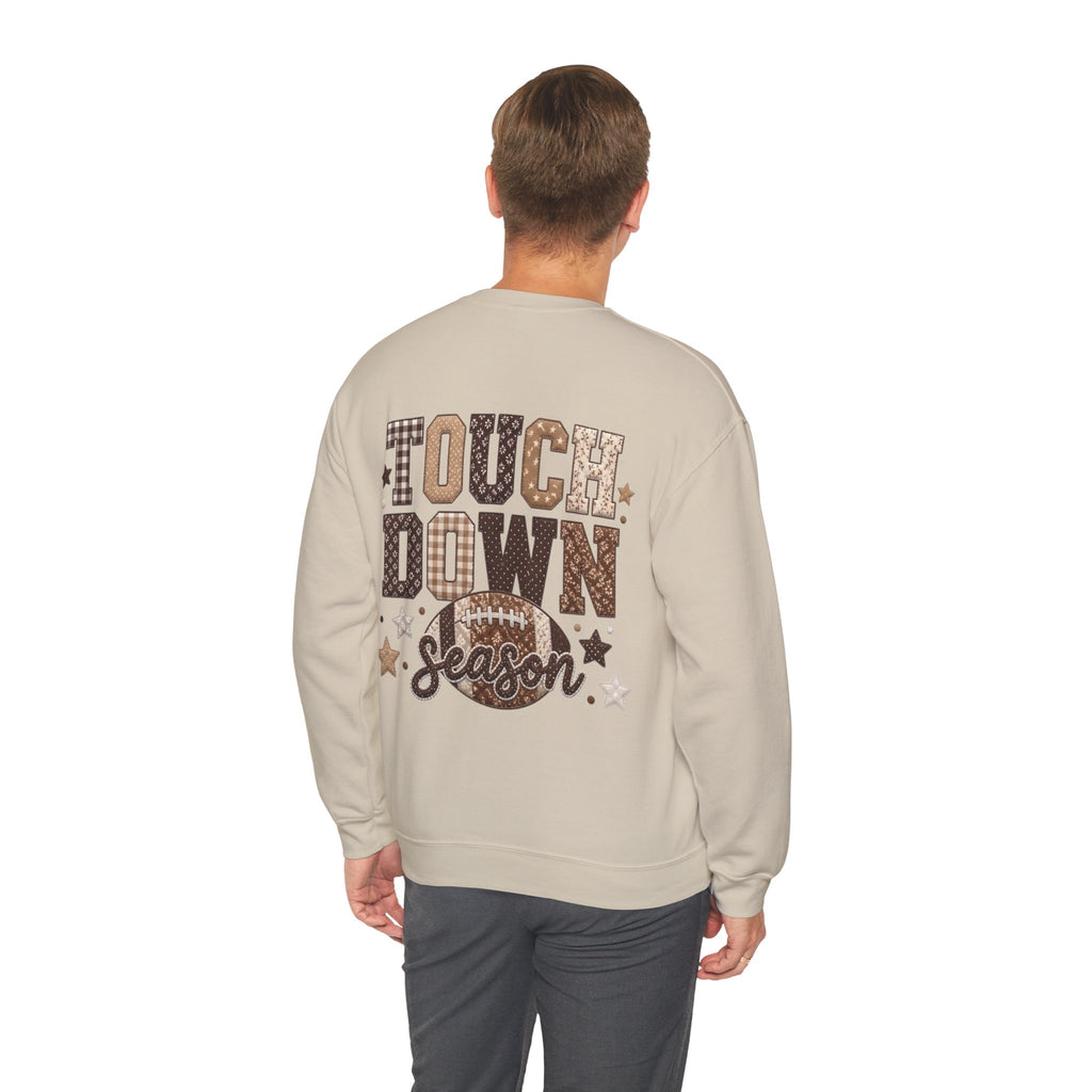 ORVIAN — Touchdown Season Football Bow Crewneck, Sparkle Game Day Sporty Unisex Heavy Blend