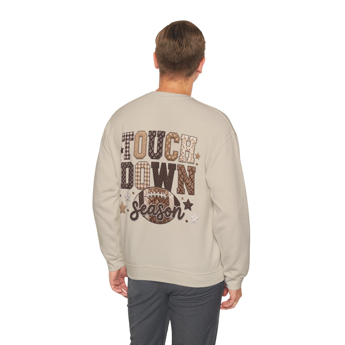 ORVIAN — Touchdown Season Football Bow Crewneck, Sparkle Game Day Sporty Unisex Heavy Blend