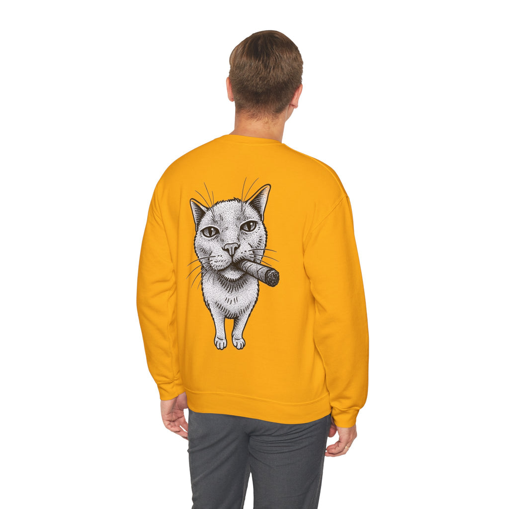 ORVIAN — Chaos Cat Crewneck, Reversed Lettering & Rebel Cat Graphic Unisex Heavy Blend