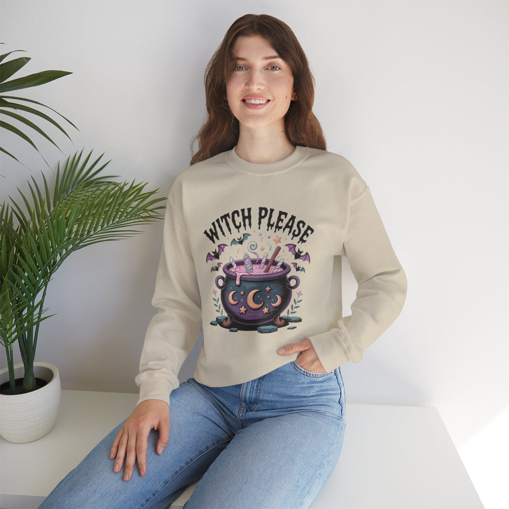 ORVIAN — Witch Please & I'm Just a Housewife Witch Crewneck, Magical Cauldron Unisex Heavy Blend