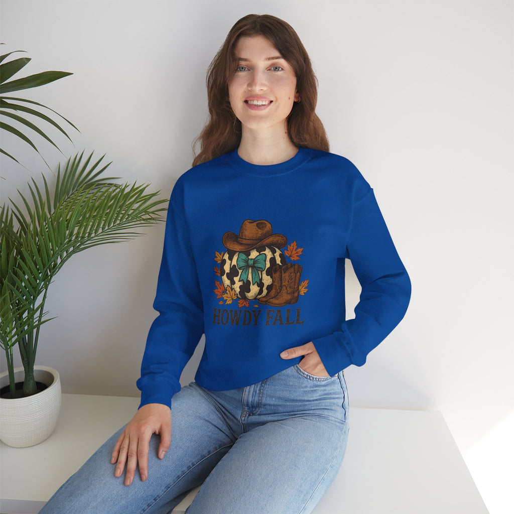 ORVIAN — Howdy Fall Wéstern Pumpkin & Ghost Cow Crewneck, Moo I Mean Boo Halloween Unisex