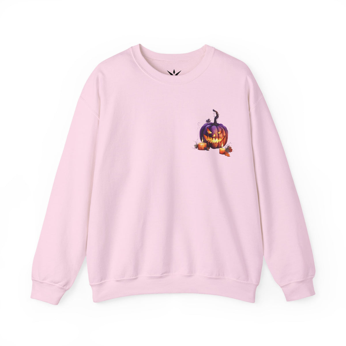 ORVIAN — Watercolor Haunted Castle Halloween Crewneck, Purple Jack-o'-Lantern Unisex Heavy Blend