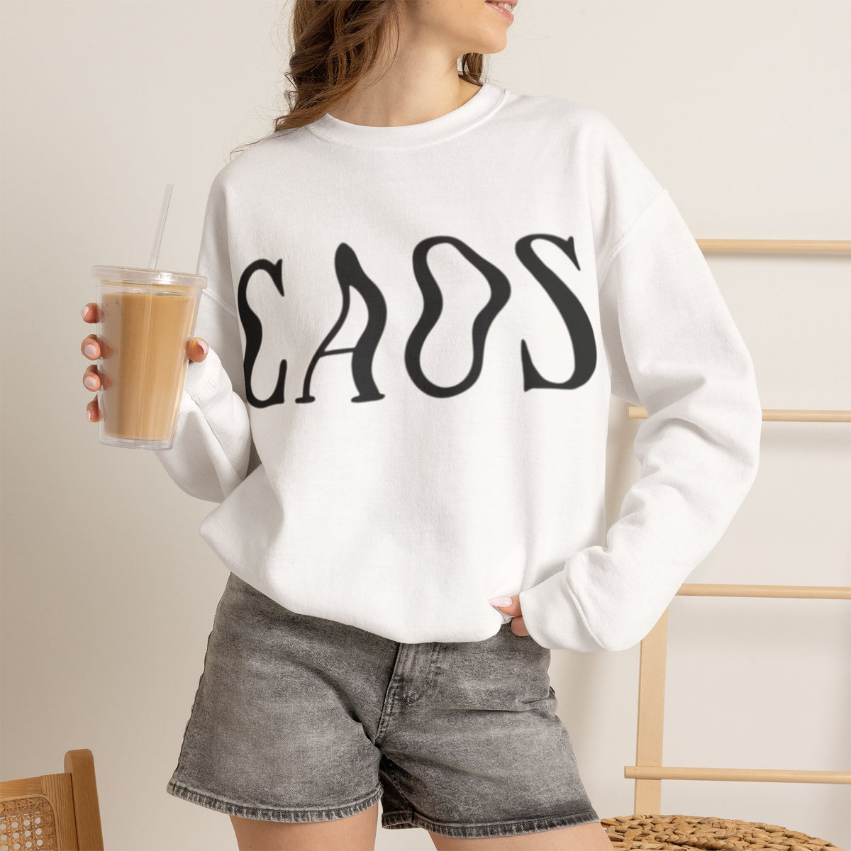 ORVIAN — Chaos Cat Crewneck, Reversed Lettering & Rebel Cat Graphic Unisex Heavy Blend
