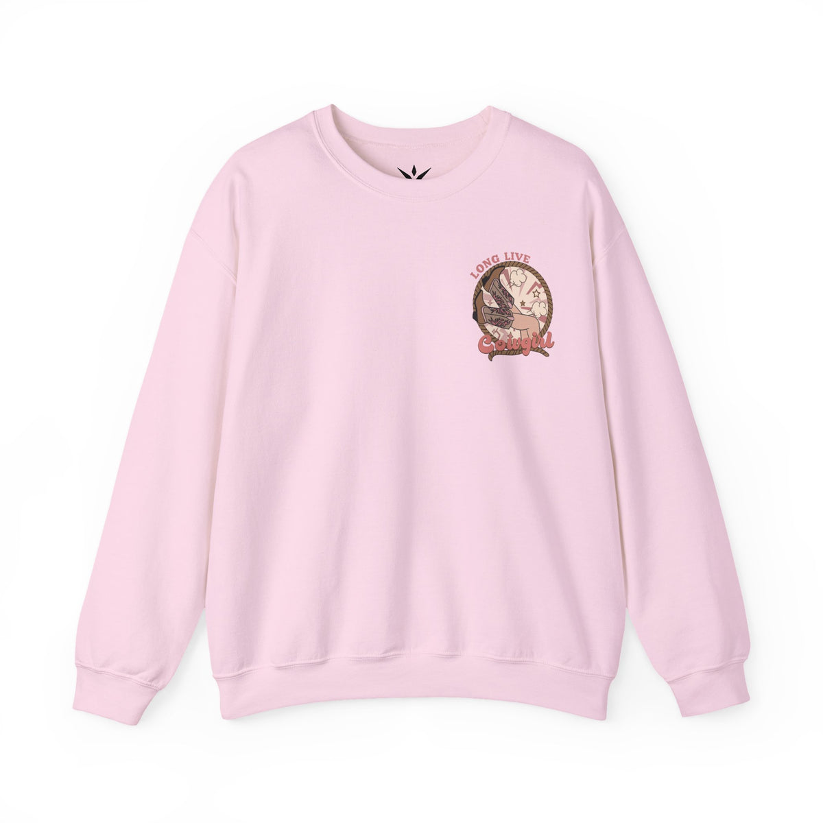 ORVIAN — Howdy Cowgirls Western Crewneck, Leopard Lightning Bolt & Cowgirl Boots Unisex Heavy Blend