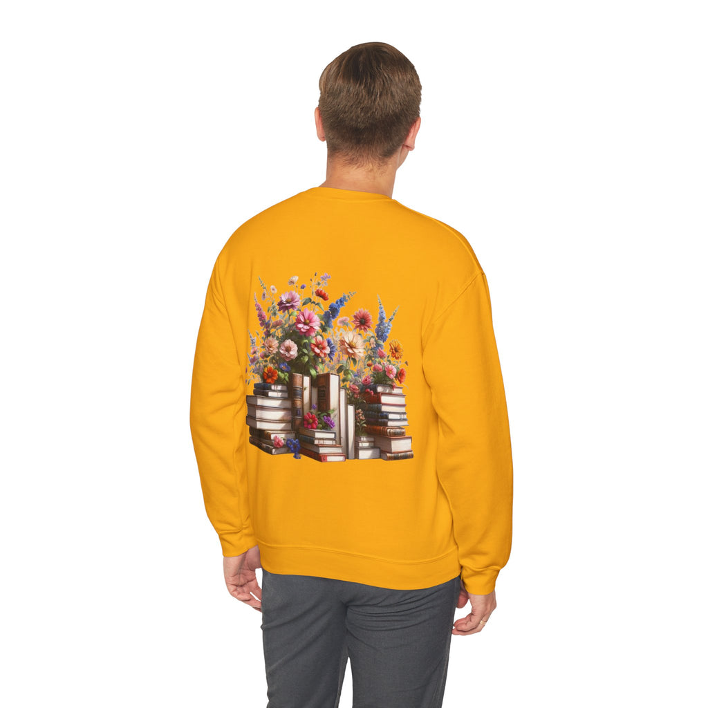 ORVIAN — Steampunk Floral Pocket Watch & Blooming Books Crewneck, Vintage Literary Unisex
