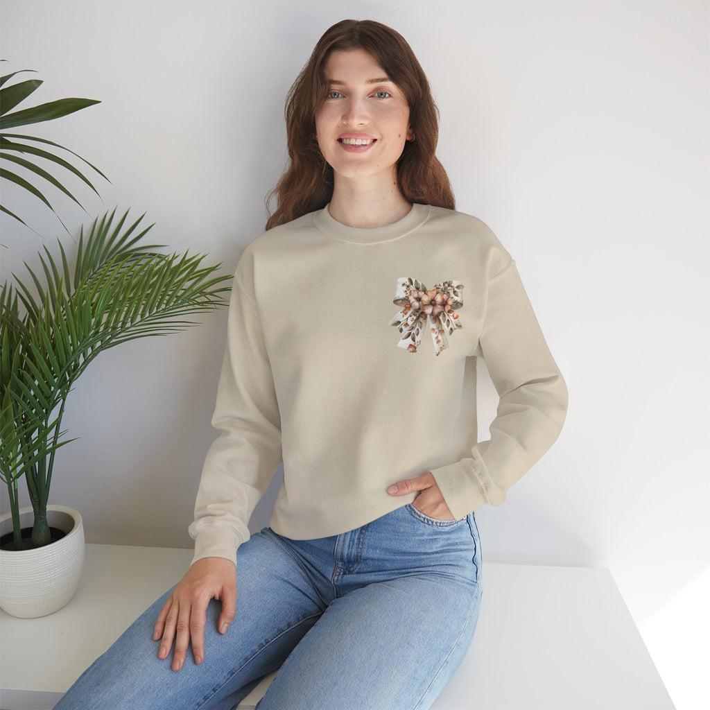 ORVIAN — Pumpkin Spice & Autumn Botanicals Crewneck, Floral Pumpkin Fall Unisex Sweatshirt